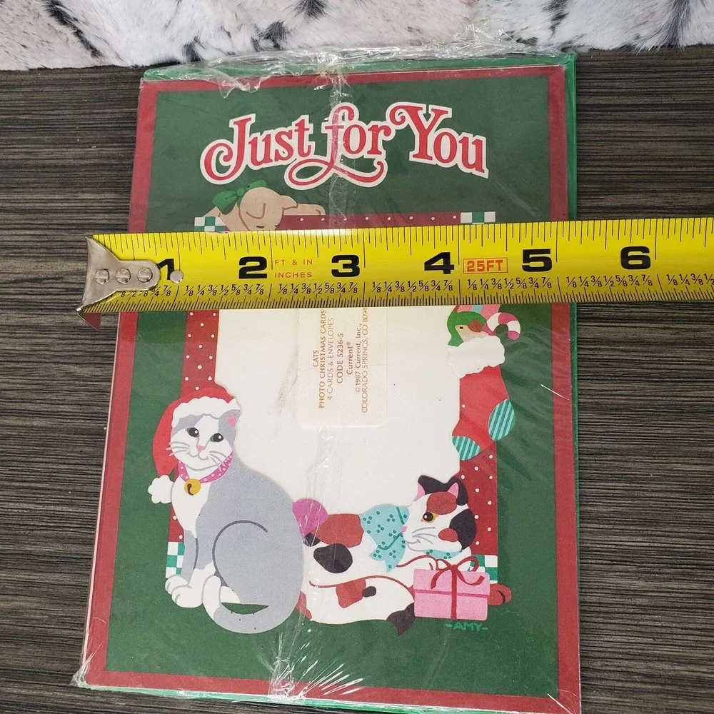 Vtg Christmas Photo Frame Greeting Cards 3- 4 Pks. 